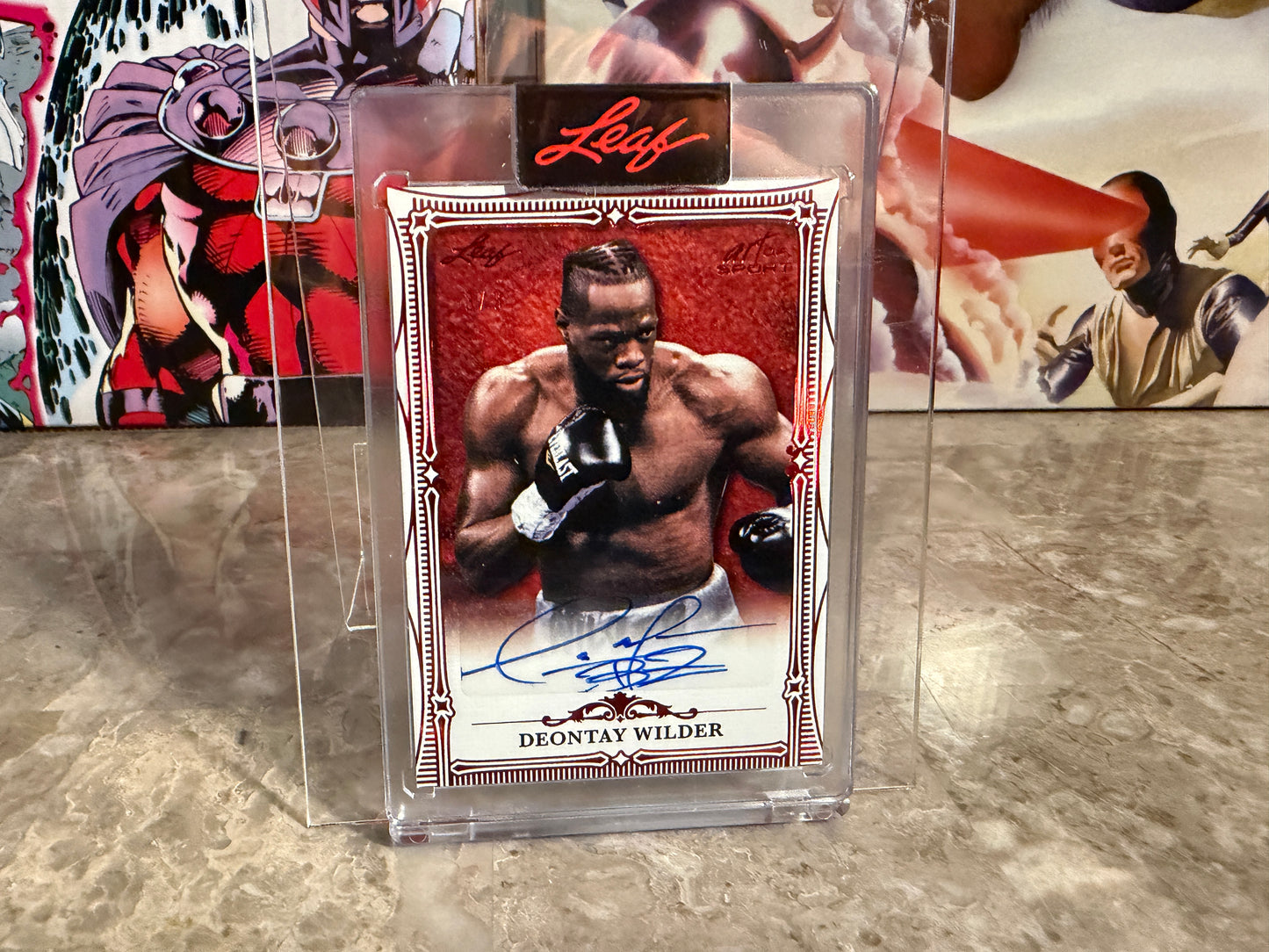 Deontay Wilder 2026 Leaf Art of Sport Base Auto Red 3/3 Bookend