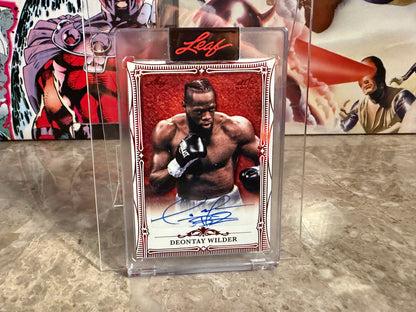Deontay Wilder 2026 Leaf Art of Sport Base Auto Red 3/3 Bookend