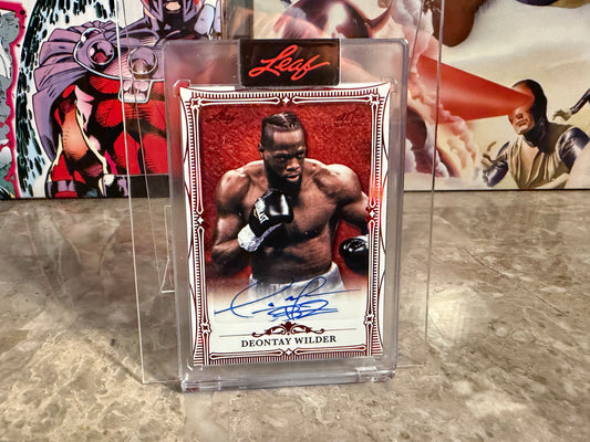 Deontay Wilder 2026 Leaf Art of Sport Base Auto Red 3/3 Bookend