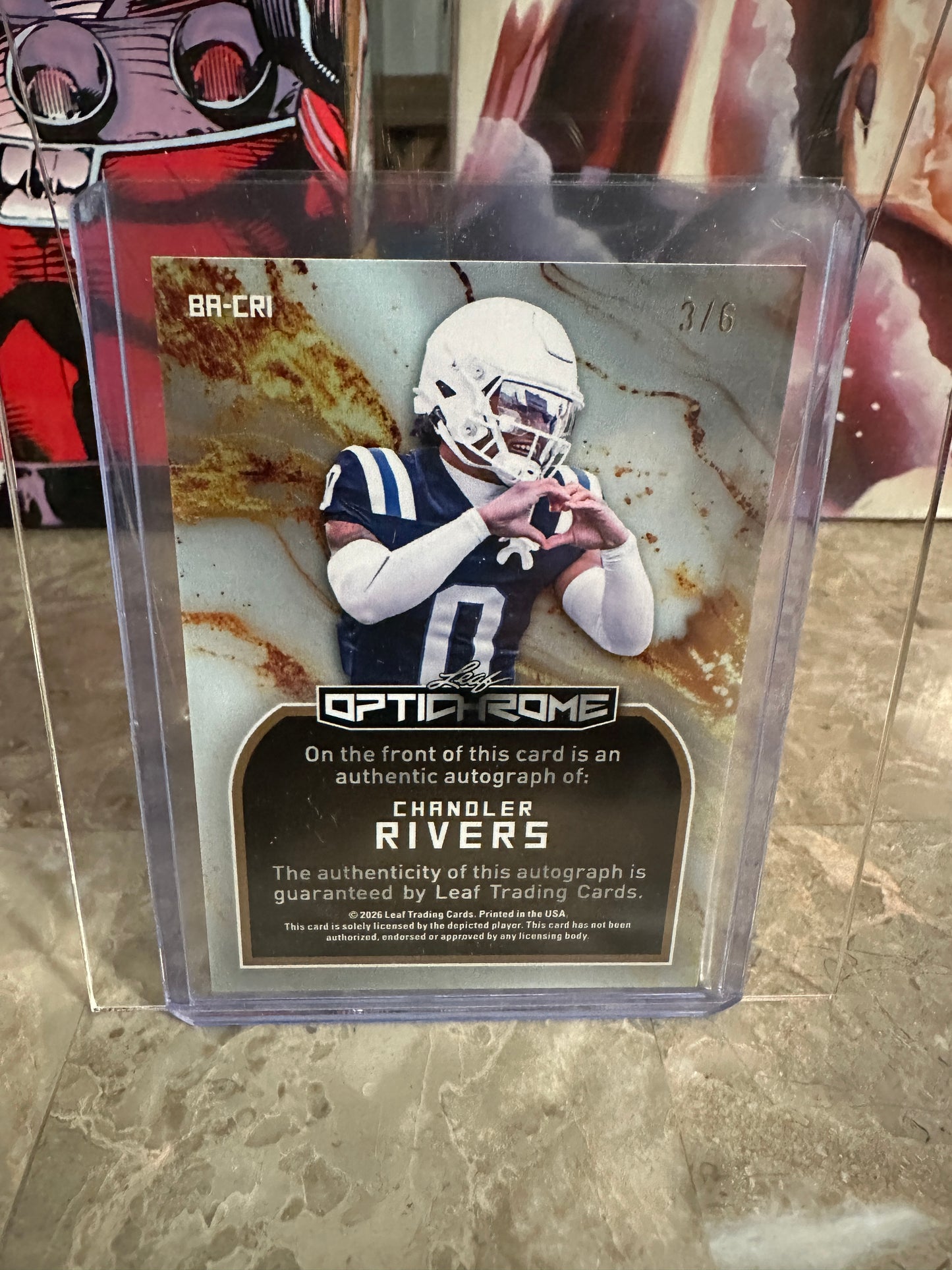2026 Leaf Optichrome Chandler Rivers PINK SHIMMER AUTO /6 Ravens Draft Pick