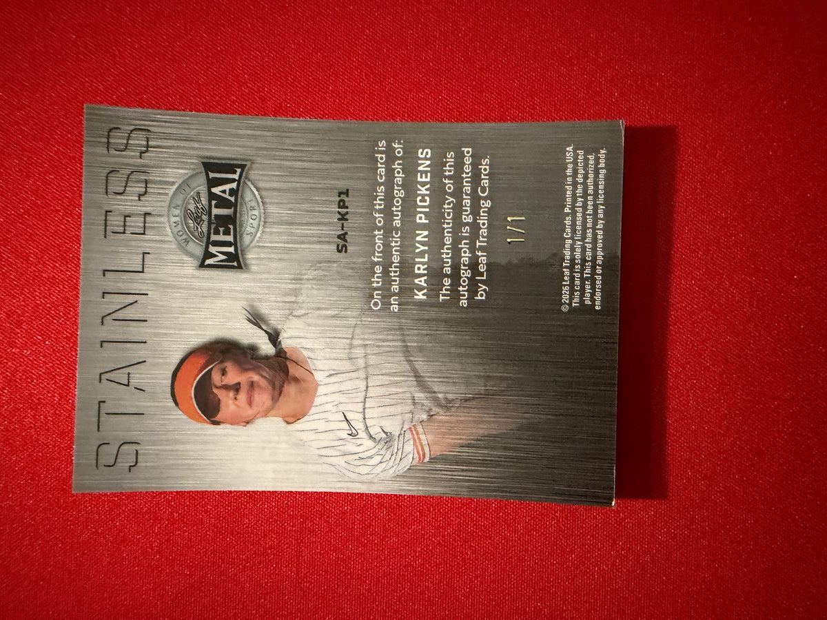 Karlyn Pickens 2026 Leaf Women of Sport Stainless Auto Platinum Lava 1/1