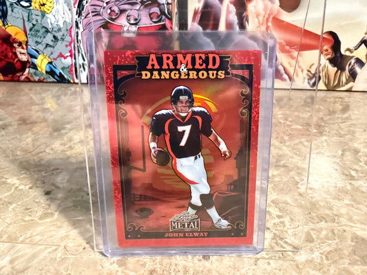 2026 Leaf Metal Football John Elway Armed and Dangerous Red Prismatic 1/1