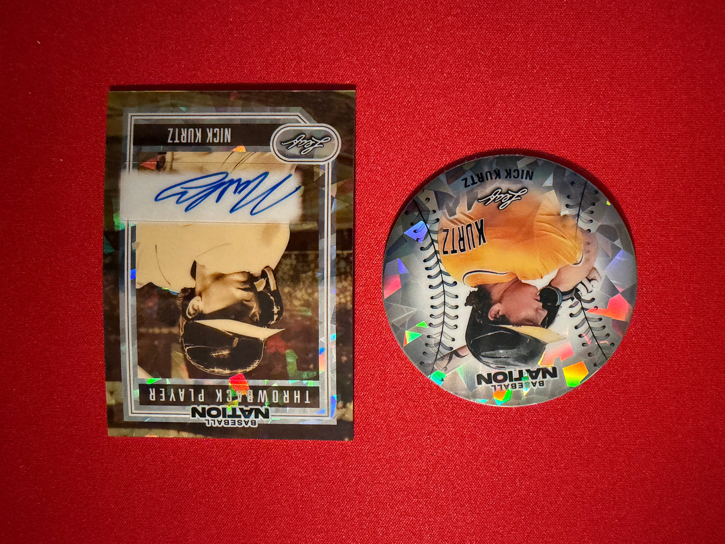2026 Leaf Baseball Nation Nick Kurtz Auto /25 & Disc /65 2-Card Lot