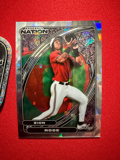 Zion Rose 2026 Leaf Baseball Nation The Next 100 Auto 2-Card Lot