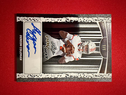 2026 Leaf Paydirt Football Dereon Coleman Auto Silver 1/1