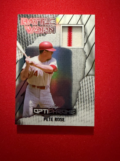2025 Leaf Optichrome Pete Rose Game-Used Multicolor Relic Battle Worn 10/10