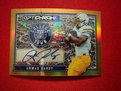 Ahmad Hardy 2026 Leaf Optichrome Football College Town Gold Prismatic 1/1 Autograph