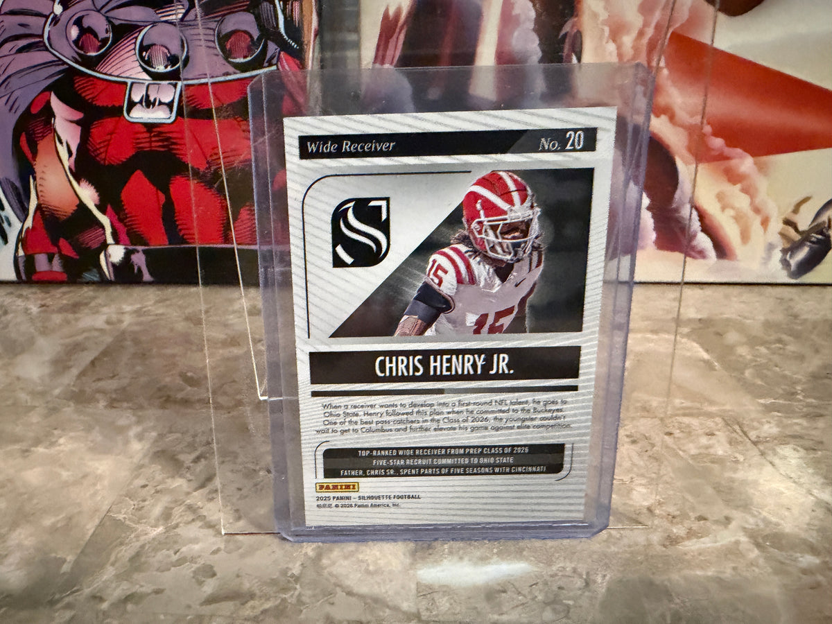 Chris Henry Jr. 2025 Panini Silhouette Football Base Red Color Match /75 #20