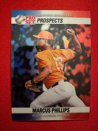 2026 Pro Set Marcus Phillips 1990 Mini Purple Auto 1/1 & Gold 1/1 Parallel Lot