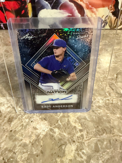 2026 Leaf Baseball Nation Kade Anderson Diamond Studs Prismatic Auto 19/25