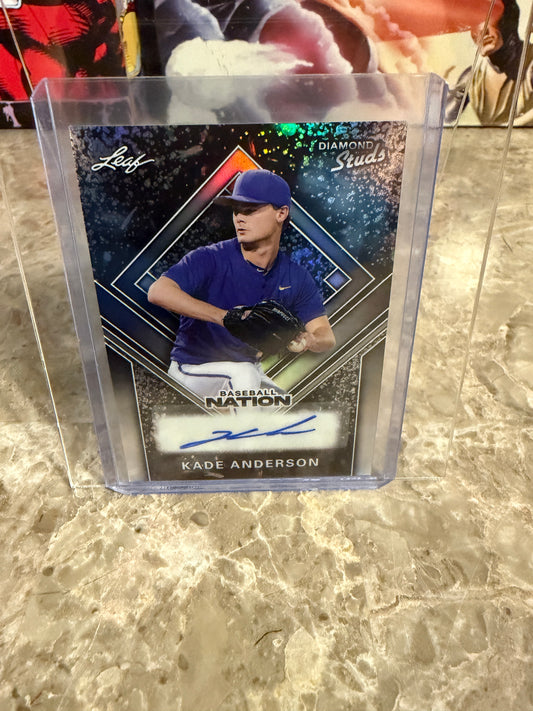 2026 Leaf Baseball Nation Kade Anderson Diamond Studs Prismatic Auto 19/25