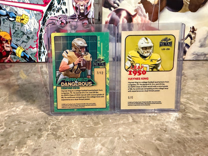 2026 Leaf Metal Football Haynes King 1950 Armed & Dangerous 2-Card Lot