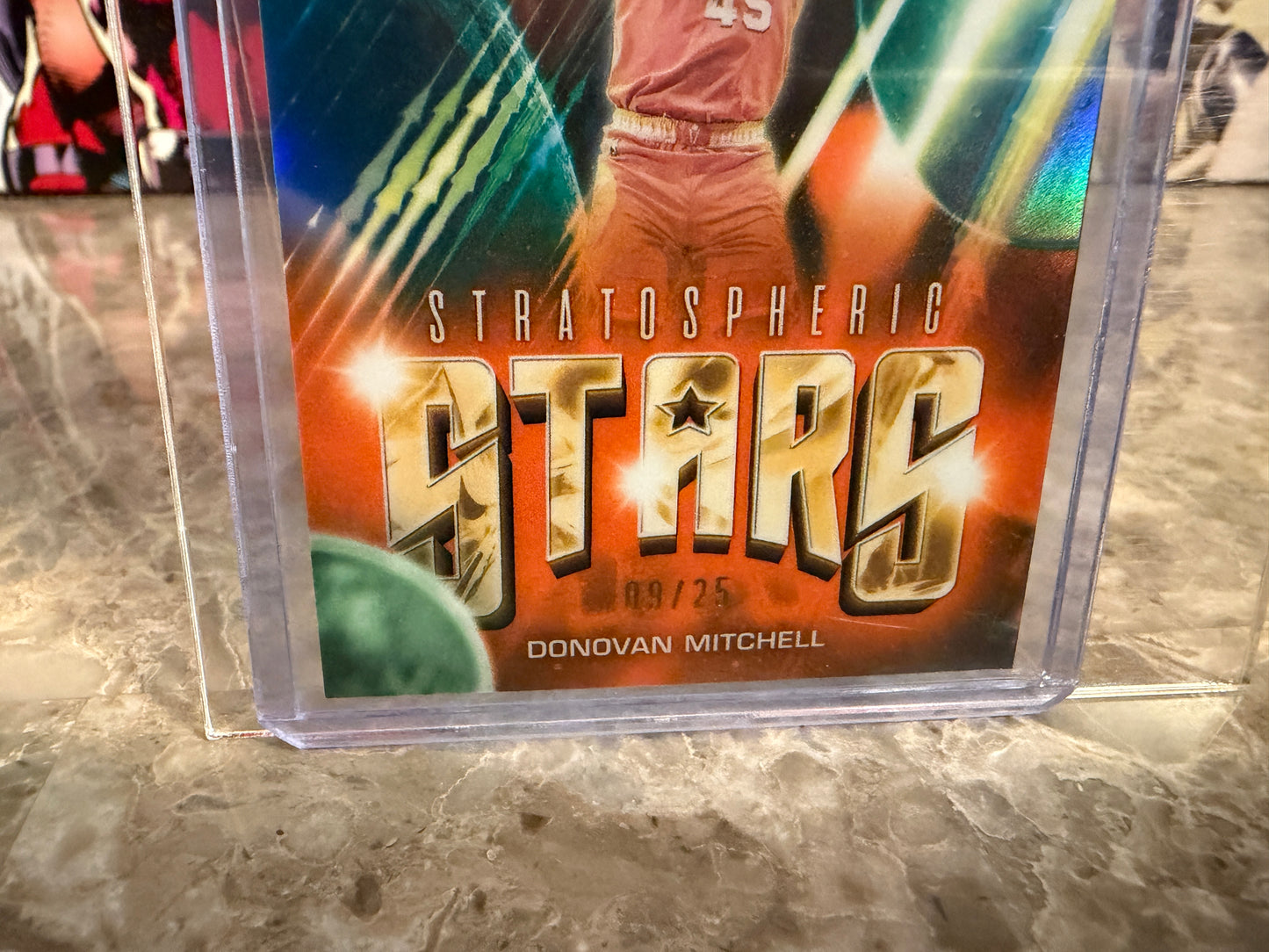 Donovan Mitchell 2026 Topps Chrome Stratospheric Stars Orange Color Match /25