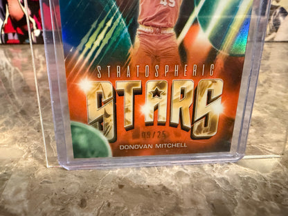 Donovan Mitchell 2026 Topps Chrome Stratospheric Stars Orange Color Match /25