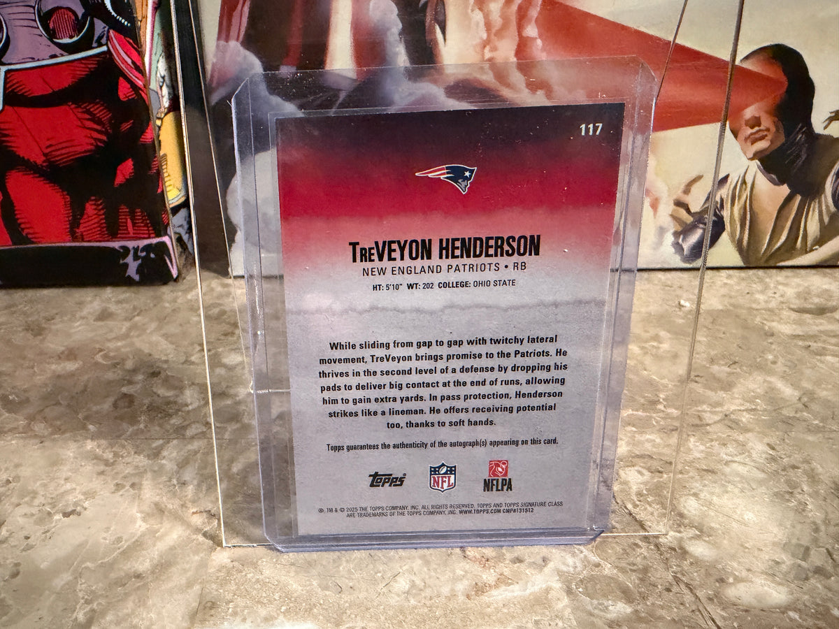 TreVeyon Henderson 2025 Topps Signature Class Football Base Auto #117