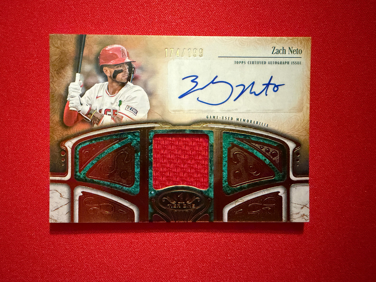 Zach Neto 2026 Topps Tier One Baseball Autographed Tier One Relic Game-Used /199