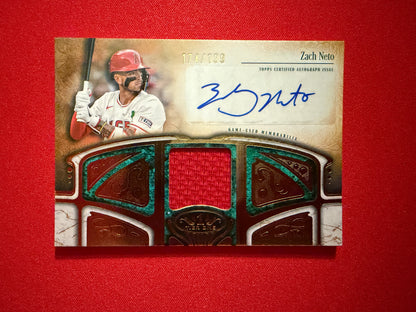 Zach Neto 2026 Topps Tier One Baseball Autographed Tier One Relic Game-Used /199