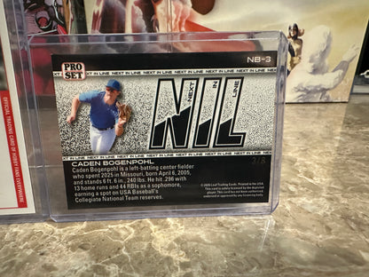 2026 Leaf Pro Set Caden Bogenpohl 1989 Pink Auto /7 NIL Auto /25 3-Card Lot