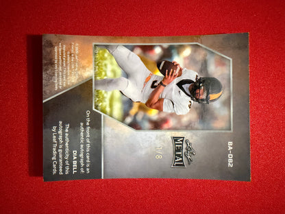 2026 Leaf Metal Football Dia Bell Base Platinum Auto 1/8 Bookend