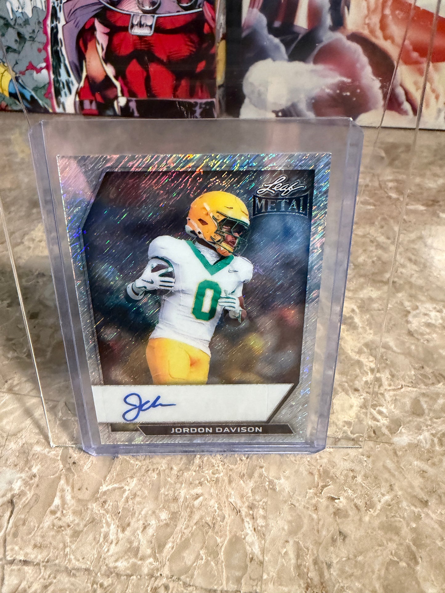 2026 Leaf Metal Football Jordon Davison Auto Silver Shimmer /12