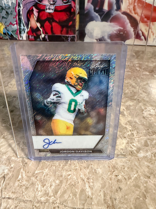 2026 Leaf Metal Football Jordon Davison Auto Silver Shimmer /12