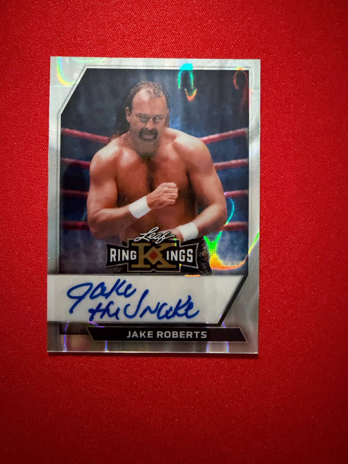 Jake The Snake Roberts 2026 Leaf Metal Ring Kings Base Auto Silver /10