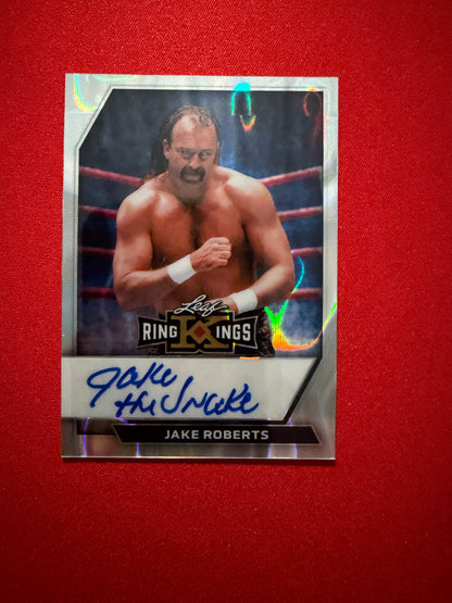 Jake The Snake Roberts 2026 Leaf Metal Ring Kings Base Auto Silver /10