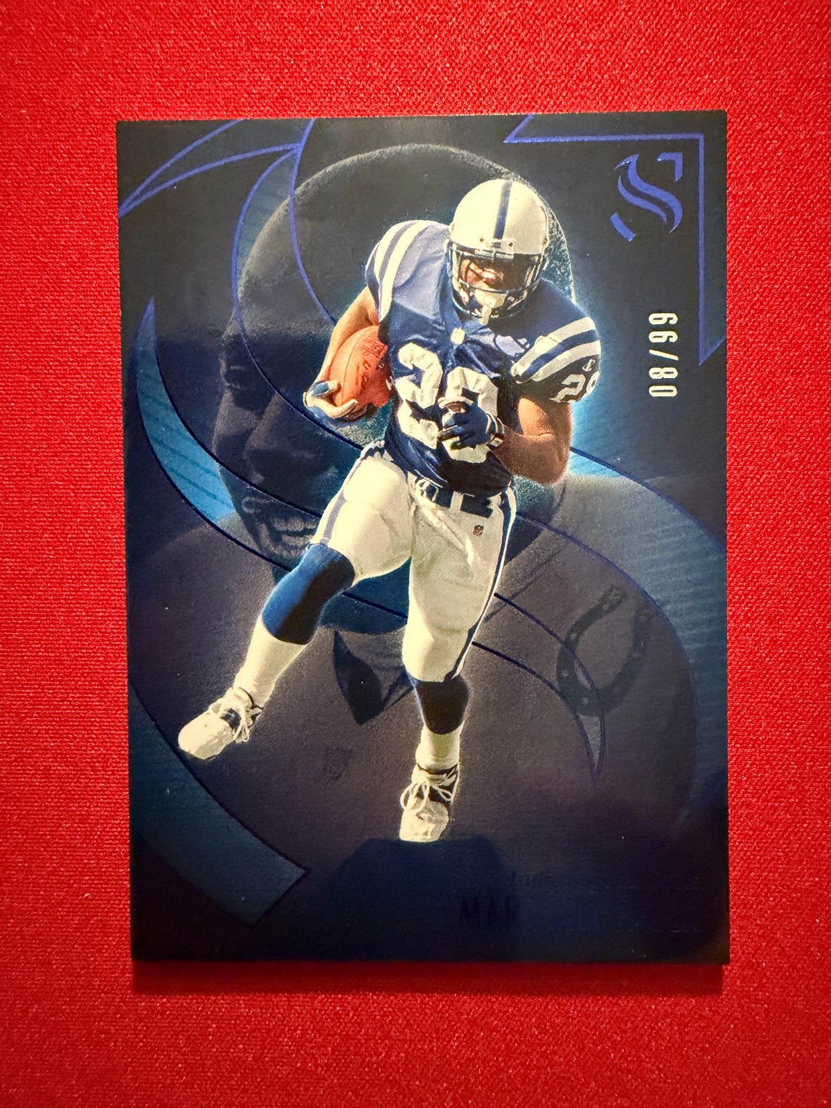 Marshall Faulk 2025 Panini Silhouette Football Base Blue Color Match /99 #98