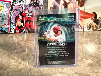 Justin Lebron 2025 Leaf Optichrome Baseball Glimpse Into Future Auto Purple /5