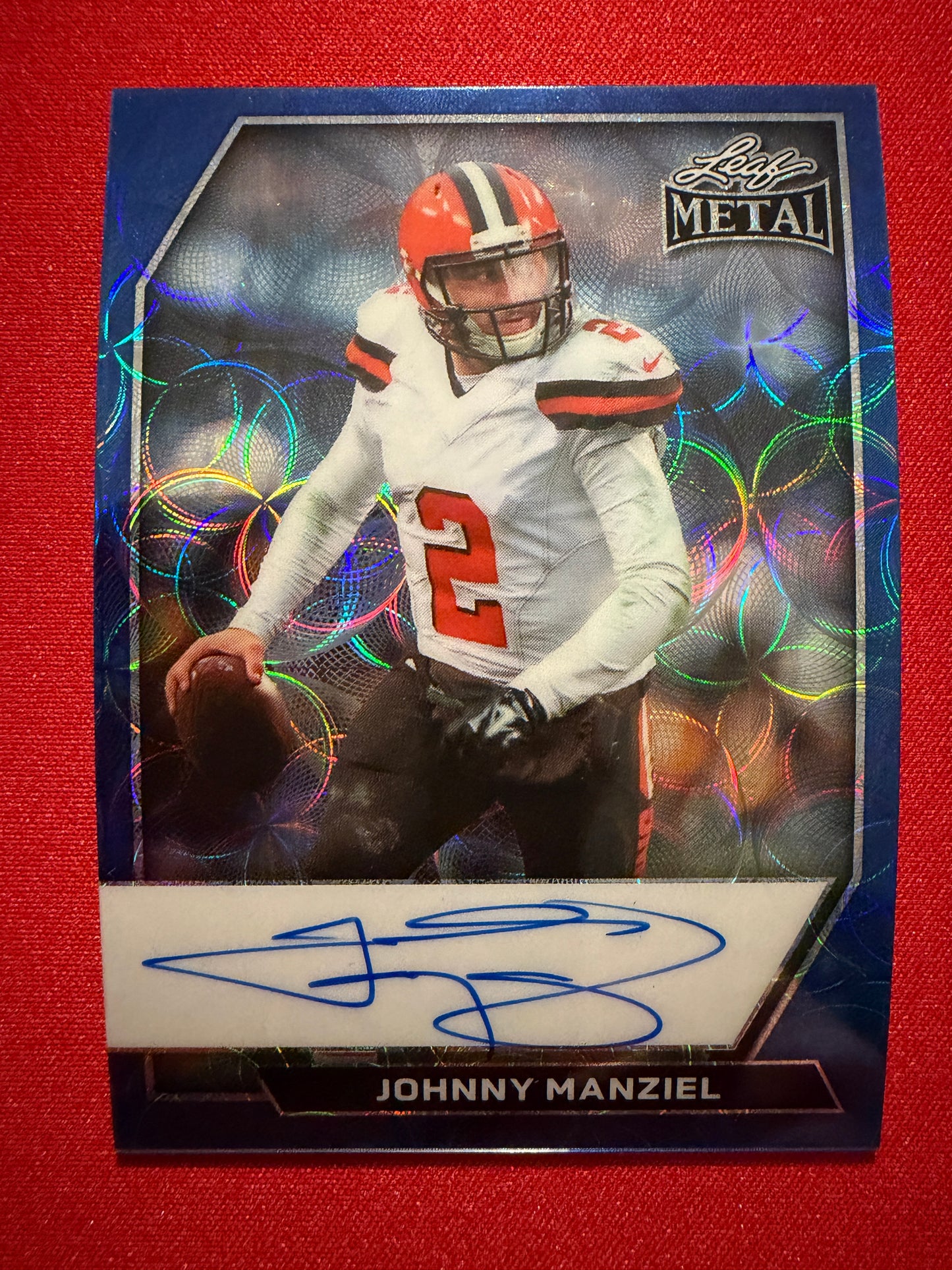 2026 Leaf Metal Football Johnny Manziel Auto Pink Kaleidoscope 2/4