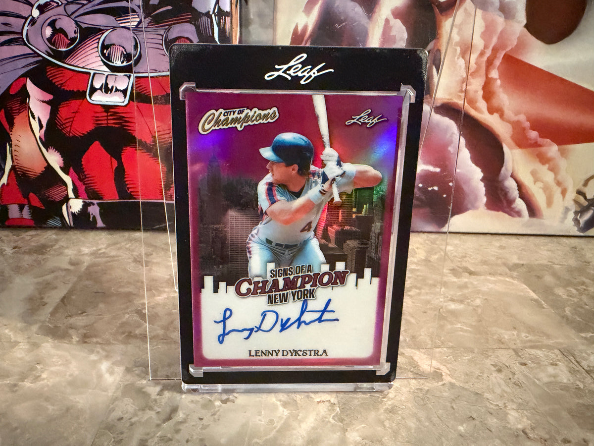 Lenny Dykstra 2026 Leaf City of Champions Signs Auto New York Pink Prismatic /5