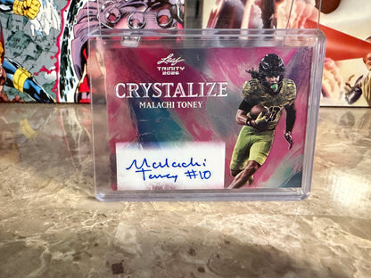 Malachi Toney 2026 Leaf Trinity Football Crystalize Auto Pink SSP Case Hit