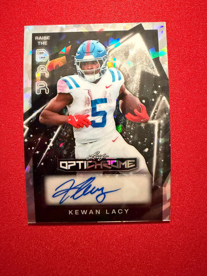2026 Leaf Optichrome Kewan Lacy Raise The Bar Silver Crystal Auto /10 Ole Miss