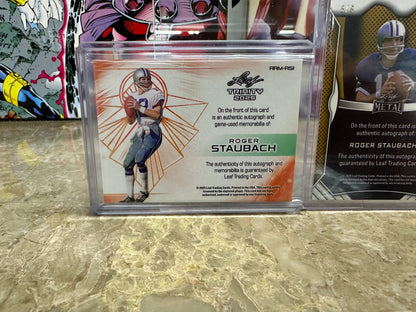ROGER STAUBACH Dual Auto Lot - 2025 Trinity PATCH /6 & 2026 Metal ON-CARD /6