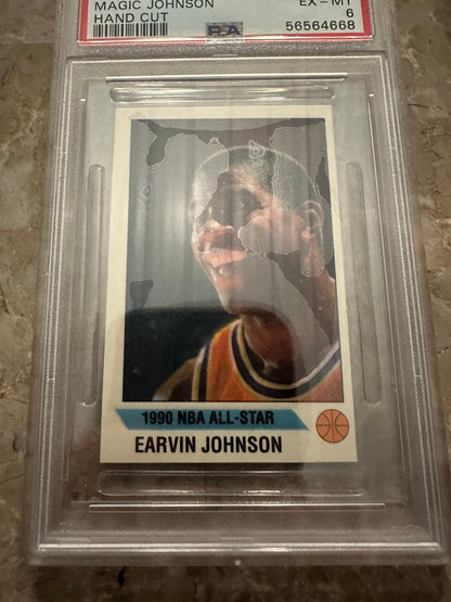 Magic Johnson #B EX-MT 6 (1990 Panini Sticker)
