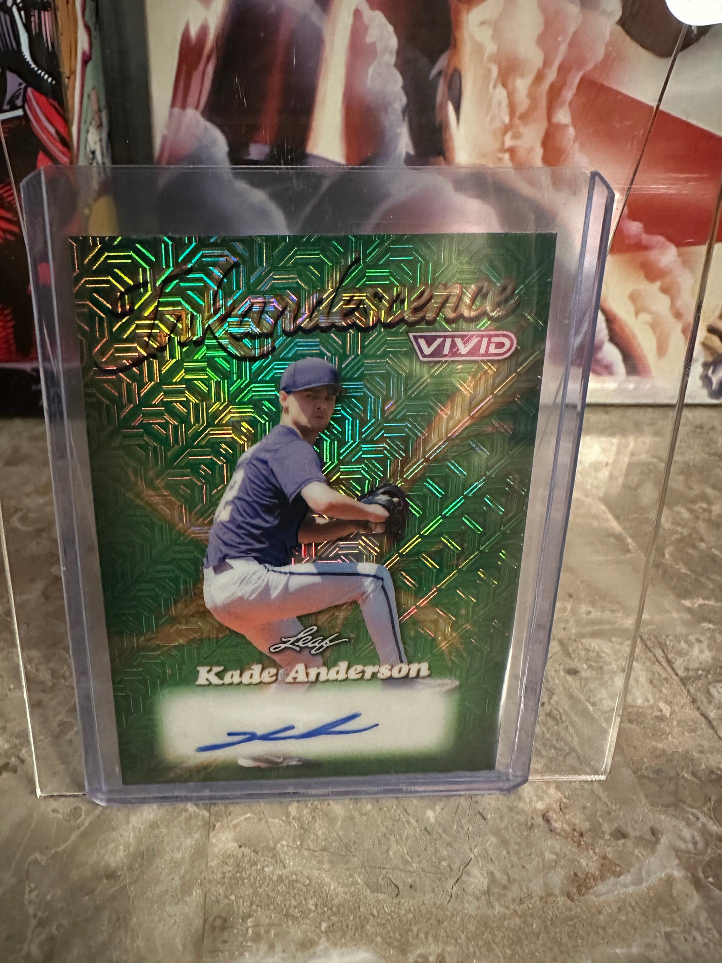 Kade Anderson 2026 Leaf Vivid Inkandescence Green Techno AUTO /8 Mariners #3 Pick