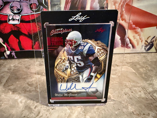 Willie McGinest 2026 Leaf City of Champions Ring Team Auto Red 6/6 Bookend