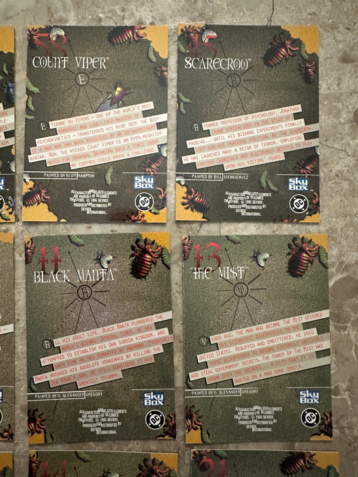 1995 Skybox DC Villains Dark Judgment Lot of 22 Unique