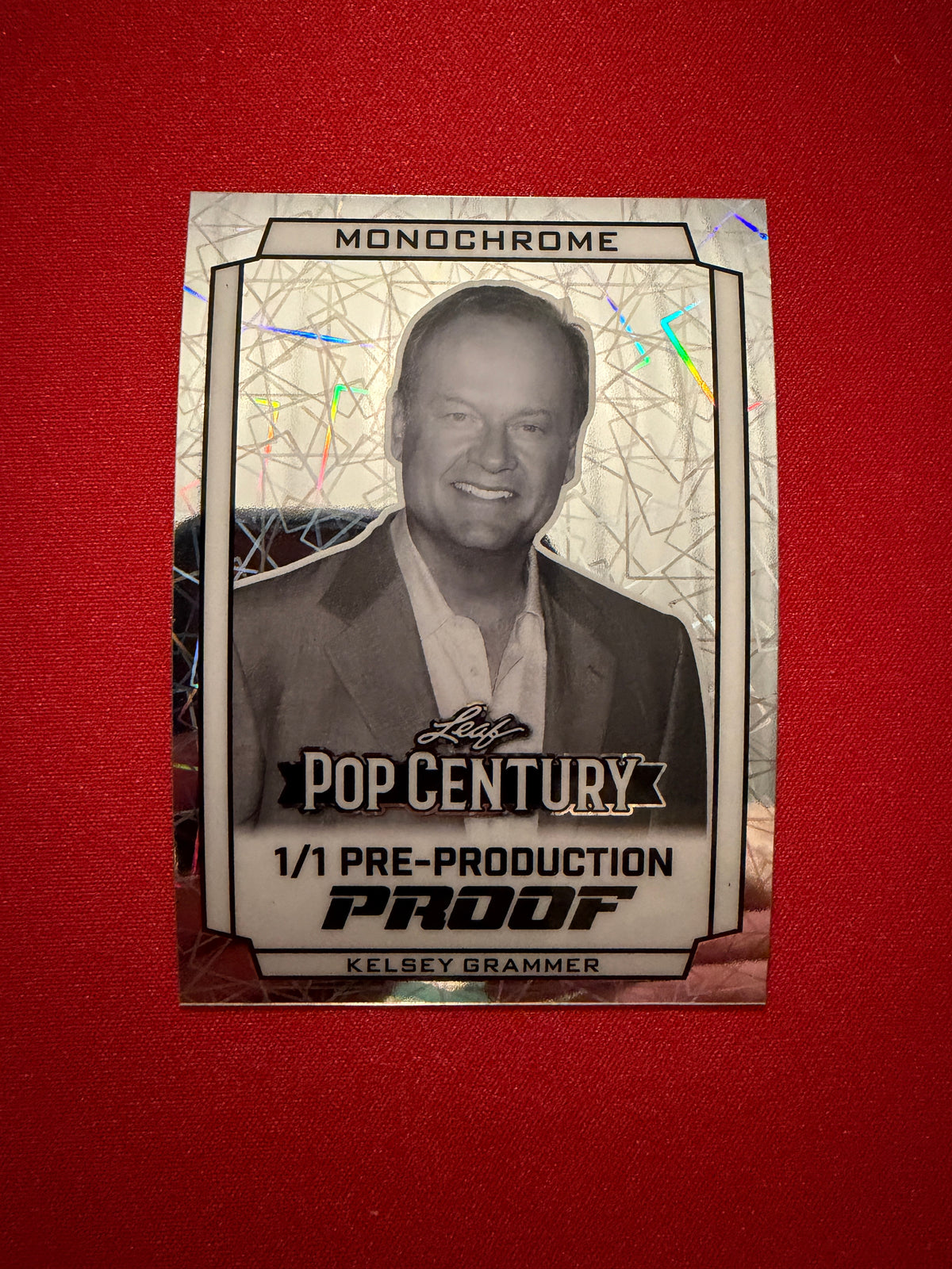 Kelsey Grammar 2026 Leaf Pop Century Monochrome Auto Silver Lazer 1/1 Proof