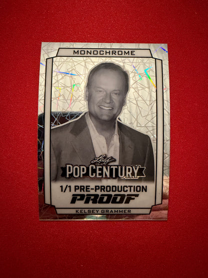 Kelsey Grammar 2026 Leaf Pop Century Monochrome Auto Silver Lazer 1/1 Proof
