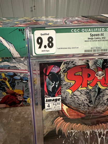 Spawn #4 CGC 9.8 Qualified (Marvel 1992) - Brand New Case
