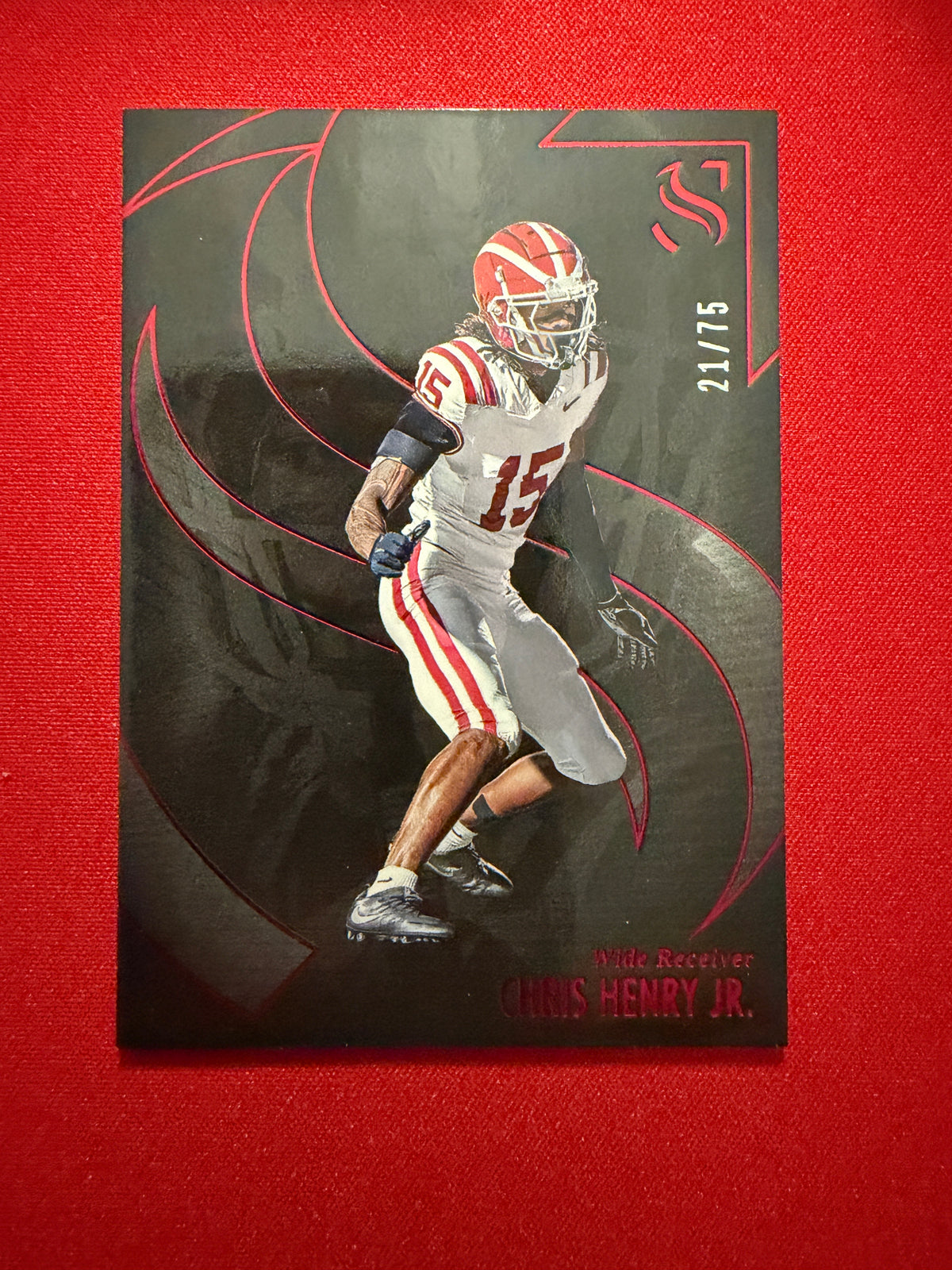 Chris Henry Jr. 2025 Panini Silhouette Football Base Red Color Match /75 #20