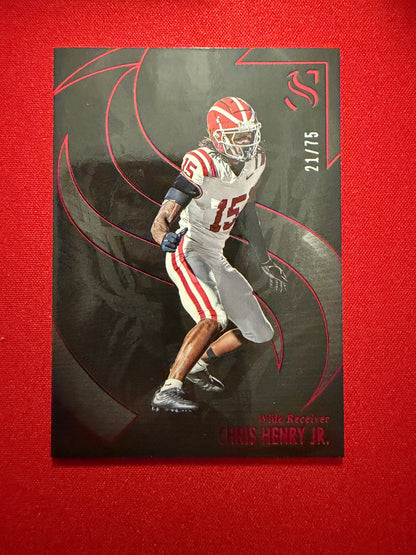 Chris Henry Jr. 2025 Panini Silhouette Football Base Red Color Match /75 #20