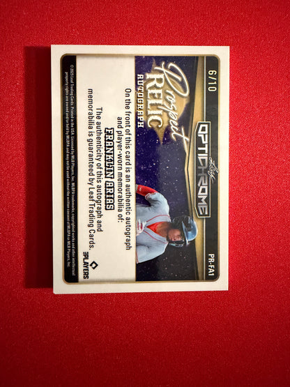 Franklin Arias 2025 Leaf Optichrome Baseball Prospect Relic Auto /10