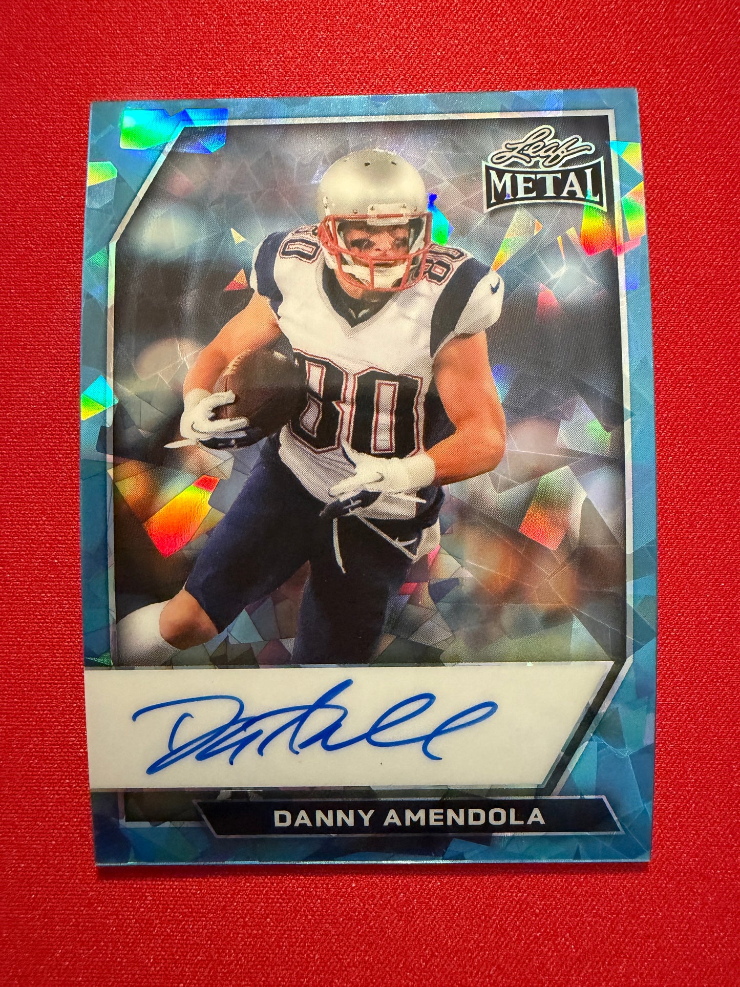 2026 Leaf Metal Football Danny Amendola On-Card Auto Platinum Crystal 3/7