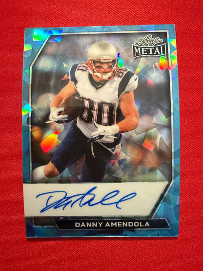 2026 Leaf Metal Football Danny Amendola On-Card Auto Platinum Crystal 3/7