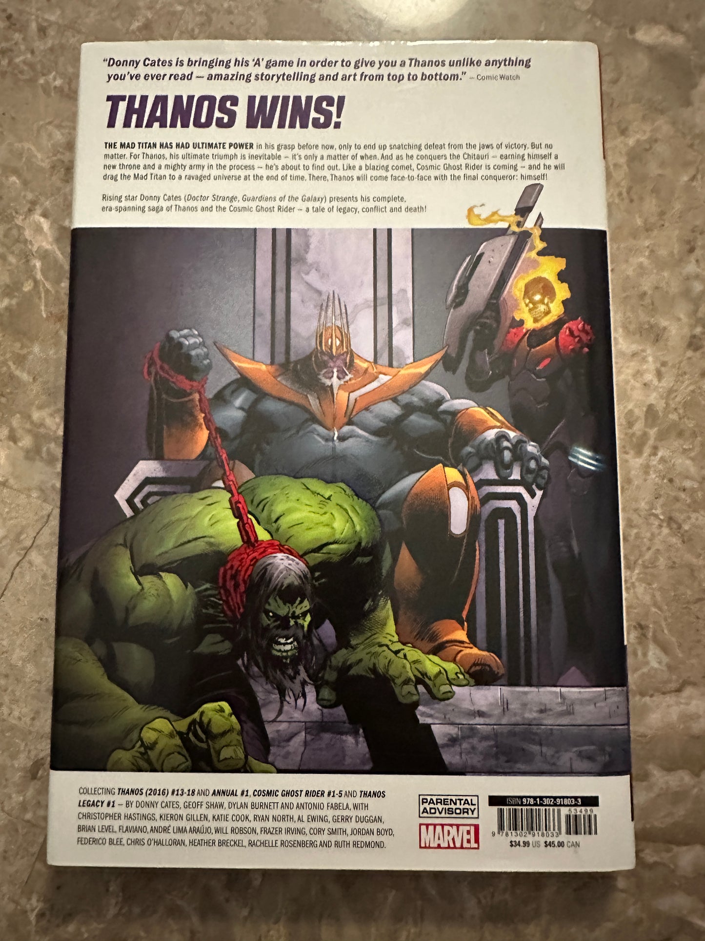 Thanos by Donny Cates Marvel Comics HC Hardcover (2019 IDW)
