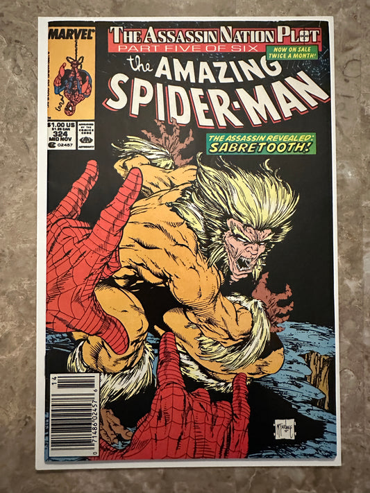 Amazing Spider-Man #324 Newsstand VF- 7.5 (1989 Marvel)