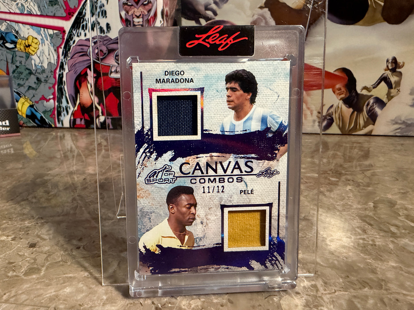 Pele Diego Maradona 2026 Leaf Art of Sport Canvas Combos Dual Patch /12