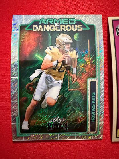 2026 Leaf Metal Football Haynes King 1950 Armed & Dangerous 2-Card Lot